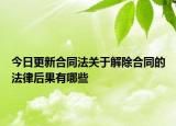 今日更新合同法关于解除合同的法律后果有哪些