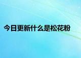 今日更新什么是松花粉