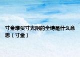 寸金难买寸光阴的全诗是什么意思（寸金）