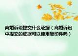 离婚诉讼提交什么证据（离婚诉讼中提交的证据可以使用复印件吗）
