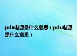 pdu电源是什么意思（pdu电源是什么意思）