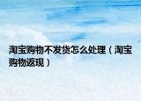 淘宝购物不发货怎么处理（淘宝购物返现）