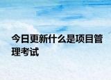 今日更新什么是项目管理考试