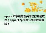 oppor17手机怎么关闭已打开的软件（oppor17pro怎么关闭应用通知）