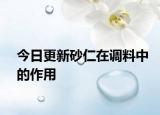 今日更新砂仁在调料中的作用