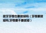 拔牙牙根也要拔掉吗（牙根要拔掉吗,牙根要不要拔掉）