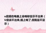 u盘插在电脑上会响却显示不出来（U盘读不出来,插上响了,但就是不显示）