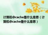 计算机中cache是什么意思（计算机中cache是什么意思）