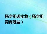 杨字组词接龙（杨字组词有哪些）