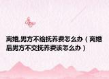 离婚,男方不给抚养费怎么办（离婚后男方不交抚养费该怎么办）