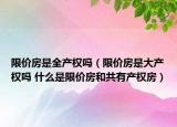 限价房是全产权吗（限价房是大产权吗 什么是限价房和共有产权房）
