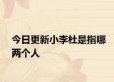 今日更新小李杜是指哪两个人