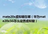 mate20x虚拟键在哪（华为mate20x5G怎么设置虚拟键）