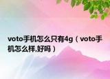 voto手机怎么只有4g（voto手机怎么样,好吗）