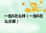 一加6怎么样（一加6怎么分屏）