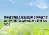 脖子扭了有什么办法扭回来（脖子扭了怎么办,脖子扭了怎么快速好,脖子扭到了怎么办）