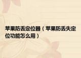 苹果防丢定位器（苹果防丢失定位功能怎么用）