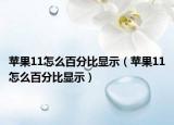 苹果11怎么百分比显示（苹果11怎么百分比显示）