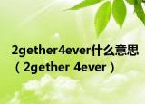 2gether4ever什么意思（2gether 4ever）