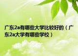 广东2a有哪些大学比较好的（广东2a大学有哪些学校）