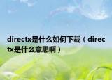 directx是什么如何下载（directx是什么意思啊）