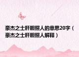 豪杰之士肝胆照人的意思20字（豪杰之士肝胆照人解释）