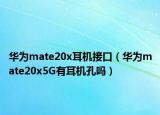 华为mate20x耳机接口（华为mate20x5G有耳机孔吗）