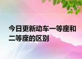 今日更新动车一等座和二等座的区别