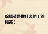 徐锡英是做什么的（徐锡英）