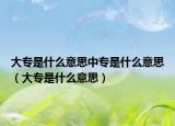 大专是什么意思中专是什么意思（大专是什么意思）