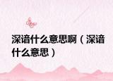 深谙什么意思啊（深谙什么意思）