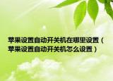 苹果设置自动开关机在哪里设置（苹果设置自动开关机怎么设置）