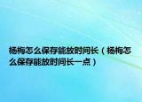 杨梅怎么保存能放时间长（杨梅怎么保存能放时间长一点）