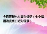 今日更新七夕表白情话（七夕情话浪漫表白短句语录）