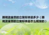 挪用资金罪的立案标准是多少（挪用资金罪的立案标准是怎么规定的）