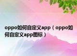 oppo如何自定义app（oppo如何自定义app图标）