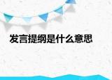 发言提纲是什么意思