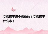 义乌属于哪个省份的（义乌属于什么市）