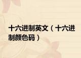 十六进制英文（十六进制颜色码）