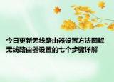 今日更新无线路由器设置方法图解 无线路由器设置的七个步骤详解