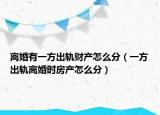 离婚有一方出轨财产怎么分（一方出轨离婚时房产怎么分）
