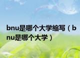 bnu是哪个大学缩写（bnu是哪个大学）