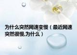 为什么突然网速变慢（最近网速突然很慢,为什么）