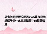 显卡问题视频控制器VGA兼容显示感叹号是什么意思精英中的精英请进