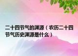 二十四节气的渊源（农历二十四节气历史渊源是什么）