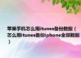 苹果手机怎么用itunes备份数据（怎么用itunes备份iphone全部数据）