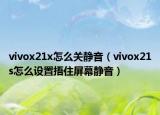 vivox21x怎么关静音（vivox21s怎么设置捂住屏幕静音）