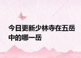 今日更新少林寺在五岳中的哪一岳
