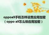 oppoa9手机怎样设置应用加密（oppo a9怎么给应用加密）