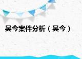 吴今案件分析（吴今）